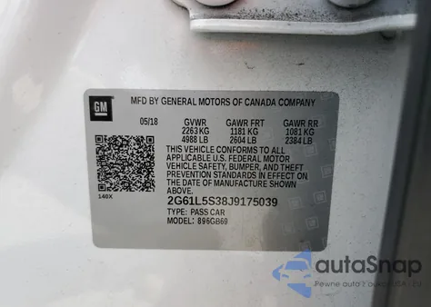 2018 Cadillac Xts z USA, uszkodzony, nr VIN 2G61L5S38J9175039